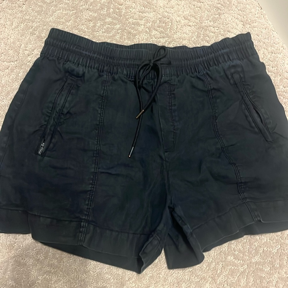 ATHLETA Retreat 100% Linen Elastic Drawstring Waist Shorts Women's Size Med